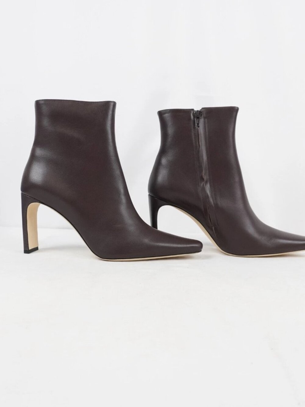 STAUD Wally 90mm Espresso Leather Ankle Boots Women's EU 39 US 9 - Picture 3 of 6